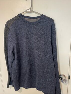 Van Heusen Flex Men's crewneck pullover sweater blue grey shirt top sz L